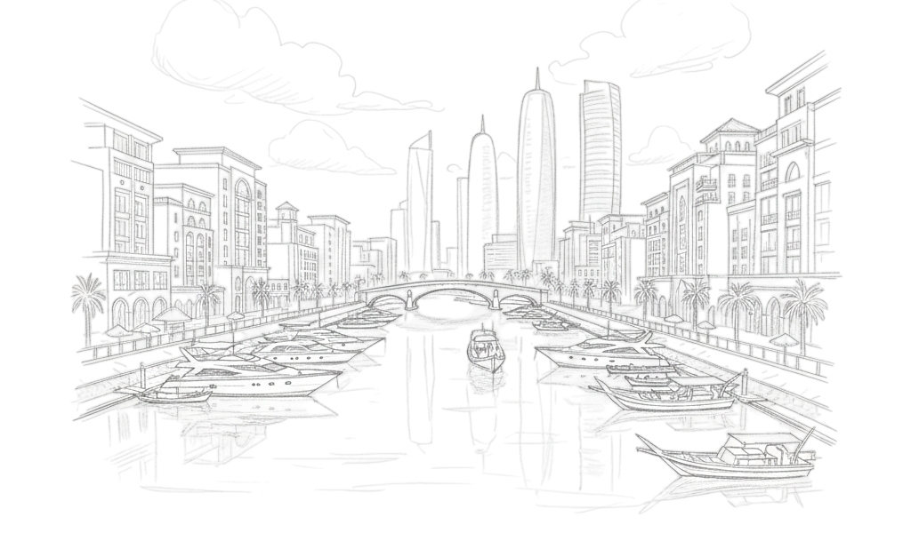 Doha Skyline Sketch